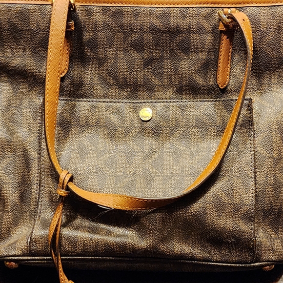 Michael Kors Brown Signature Coated Leather Tote - Picture 1 of 6
